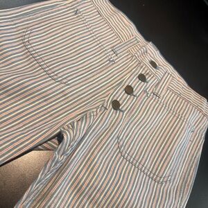 Vintage/retro Lee bell bottoms.  Striped Button-Front High-Waisted Pants